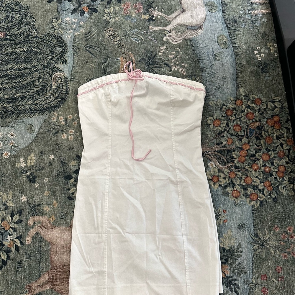 Strapless White Coquette Dress